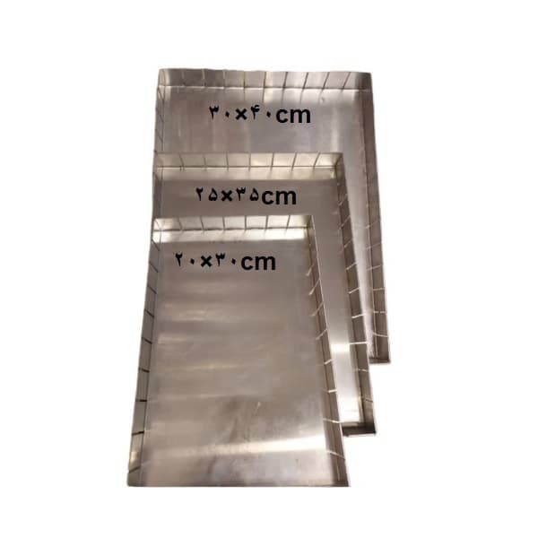 سینی اسلایسی مستطیل مدل مقسم دار گالوانیزه سایز 33×23 — تصویر ۵
