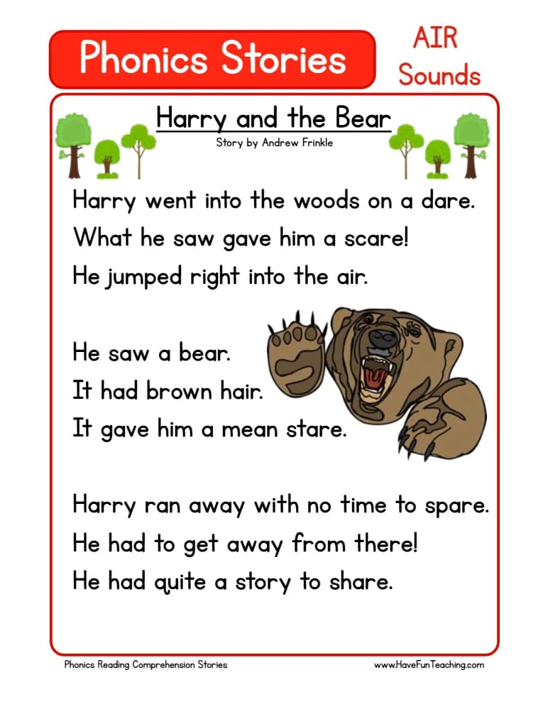 کتاب Reading Comprehension: Phonics Stories (درک مطلب: داستان‌های فونیکس) نسخه انگلیسی PDF