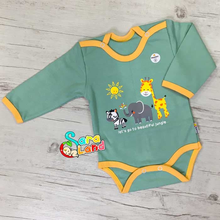 لباس تیکه ای ما نی نی طرح زرافه و فیل و گورخر — تصویر ۶