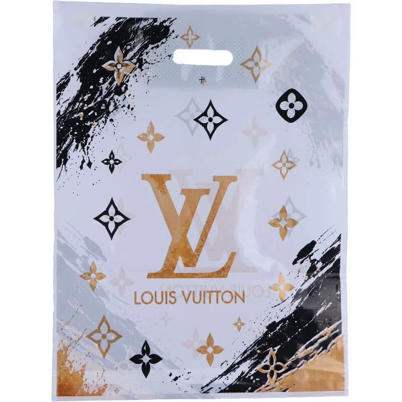 نایلون دسته دار دسته تقویتی طرح Louis Vuitton سایز 50*40 سانتی متر بسته 1 کیلویی کد 2