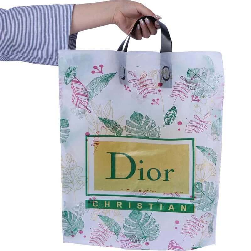 نایلون دسته دار دسته تقویتی طرح Dior سایز 60*45 سانتی متر بسته 1 کیلویی — تصویر ۳