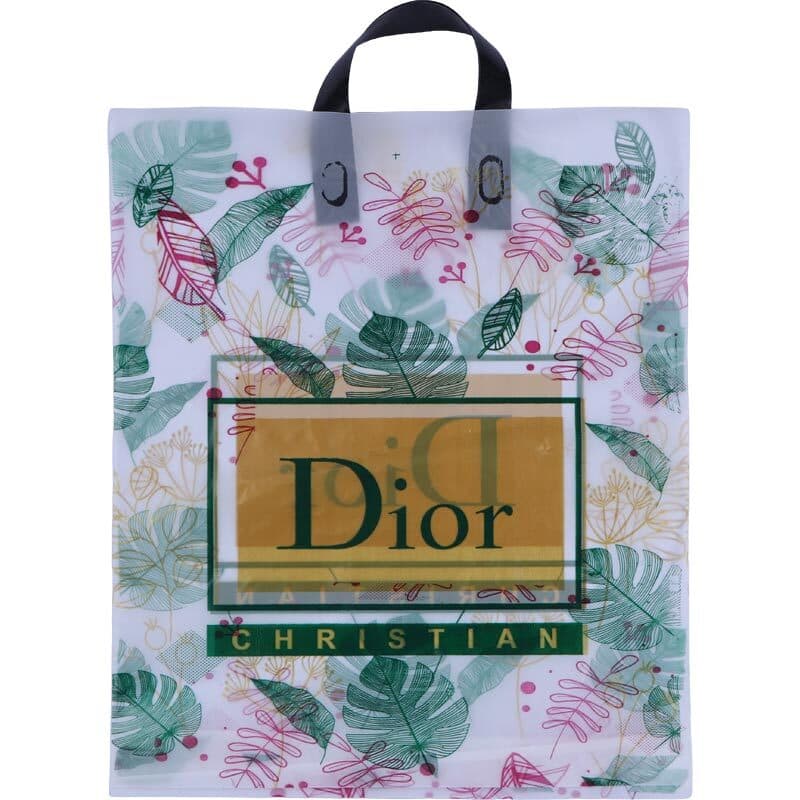 نایلون دسته دار دسته تقویتی طرح Dior سایز 60*45 سانتی متر بسته 1 کیلویی