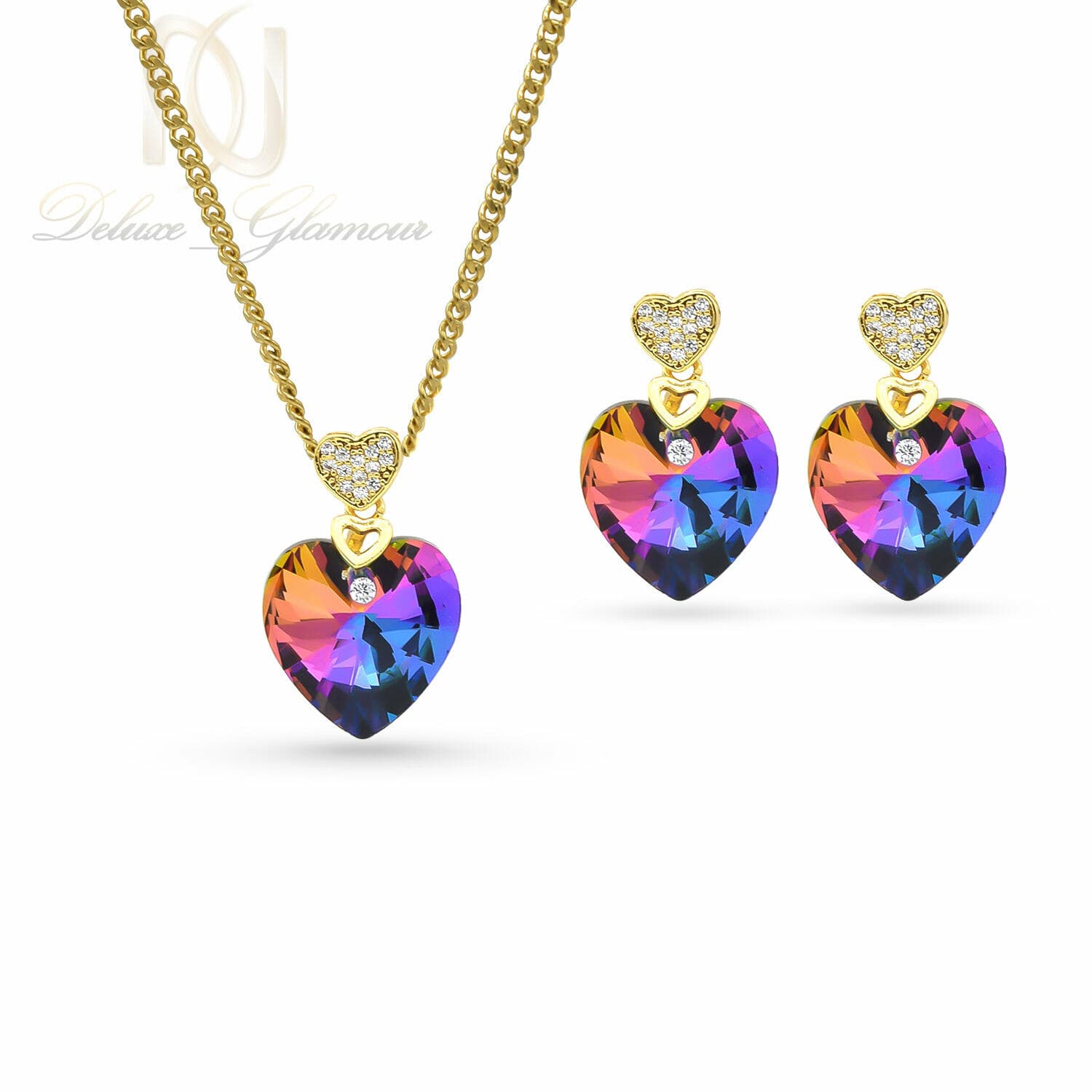 نیم ست استیل سواروسکی مدل قلب