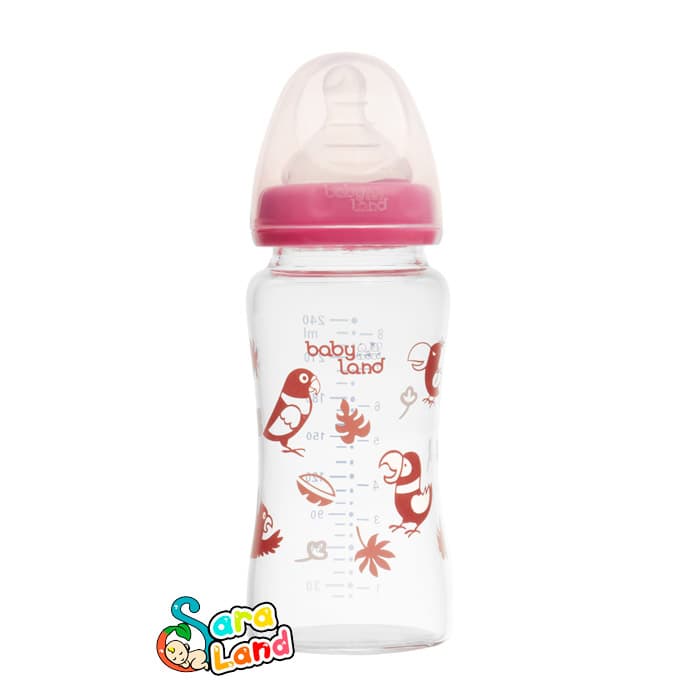 شیشه شیر پیرکس دهانه عریض ارتودنسی بی بی لند 240 میلی لیتر مدل 375 — تصویر ۲