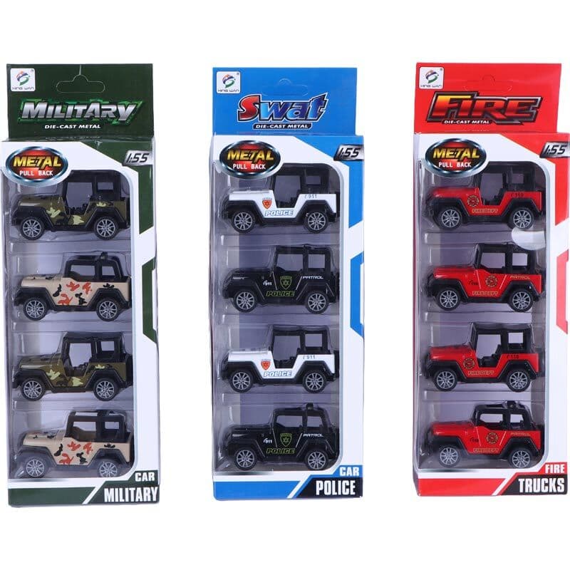ماشین اسباب بازی فلزی Xing Wan NO.8550 کد 301315 بسته 4 عددی — تصویر ۳