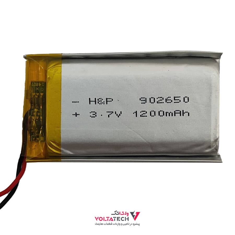 باتری لیتیوم پلیمر 3.7v ظرفیت 1200mA ابعاد 902650