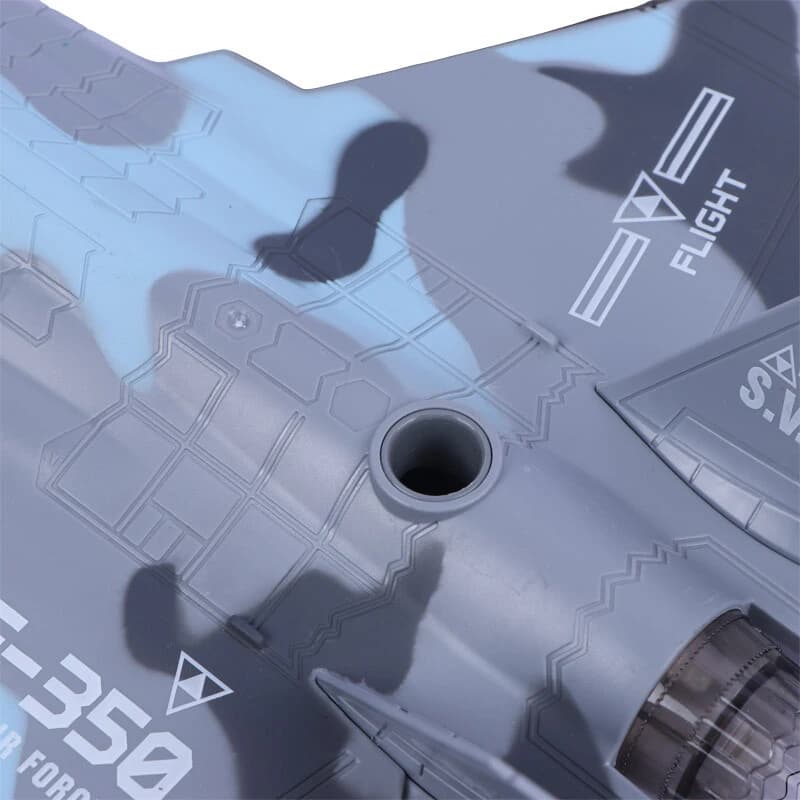 هواپیما جنگنده اسباب بازی کنترلی شارژی موزیکال دودزا Zi Di Toys F-350 Military کد 301383 — تصویر ۷