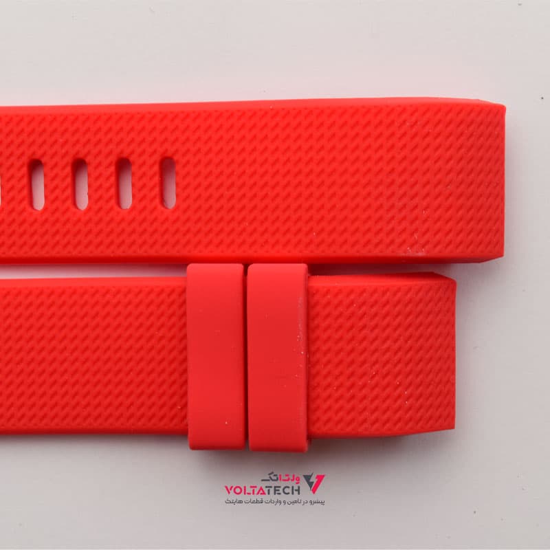 بند ساعت هوشمند Fitbit سیلیکونی رنگ قرمز — تصویر ۴