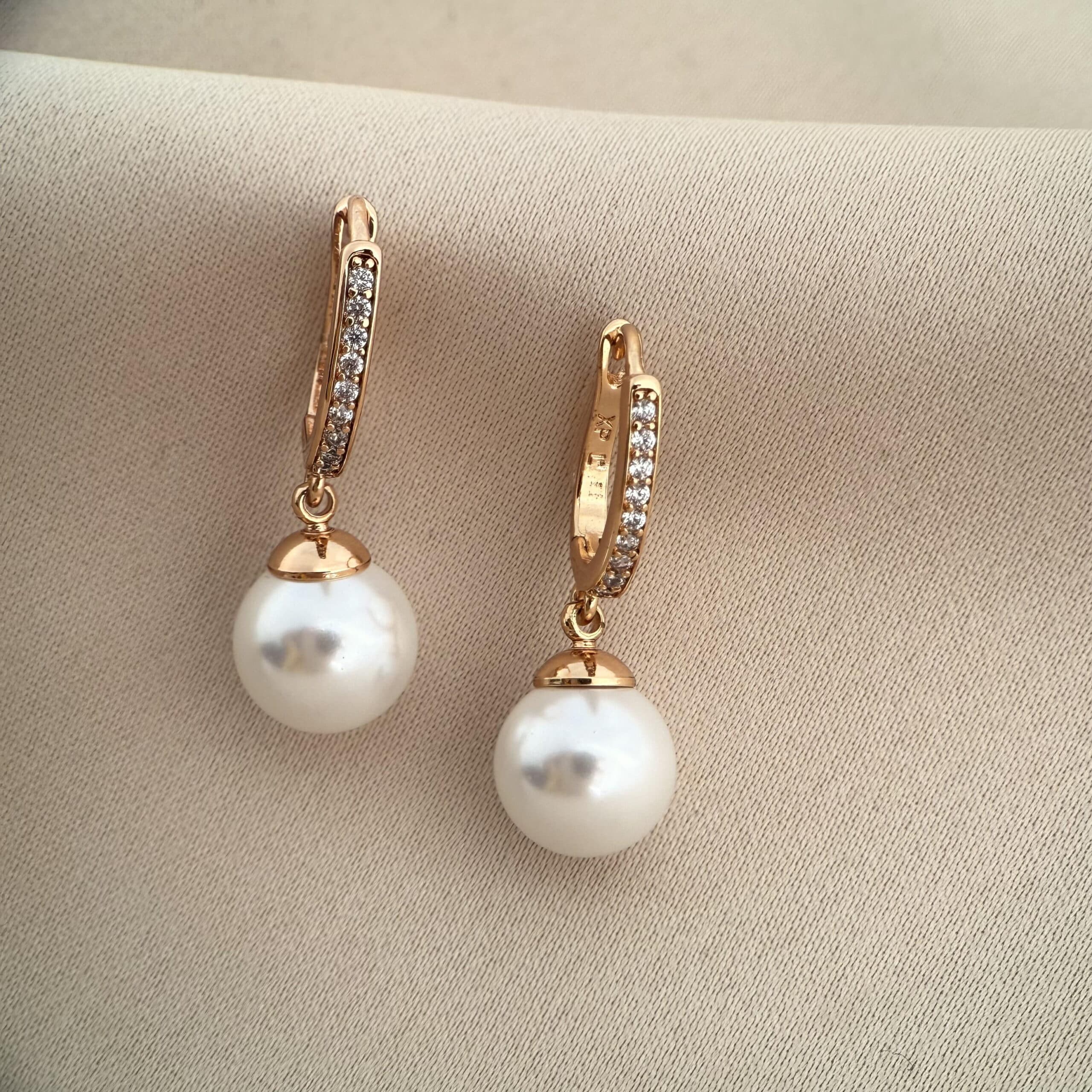 گوشواره مرواریدی نگین‌دار ژوپینگ مدل X001162335 — تصویر ۲