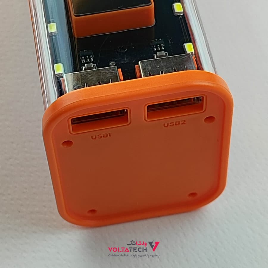 کیس پاوربانک Transparent فست شارژ 8 باتری 22.5W مدل BQ-S18PD (نارنجی) — تصویر ۵