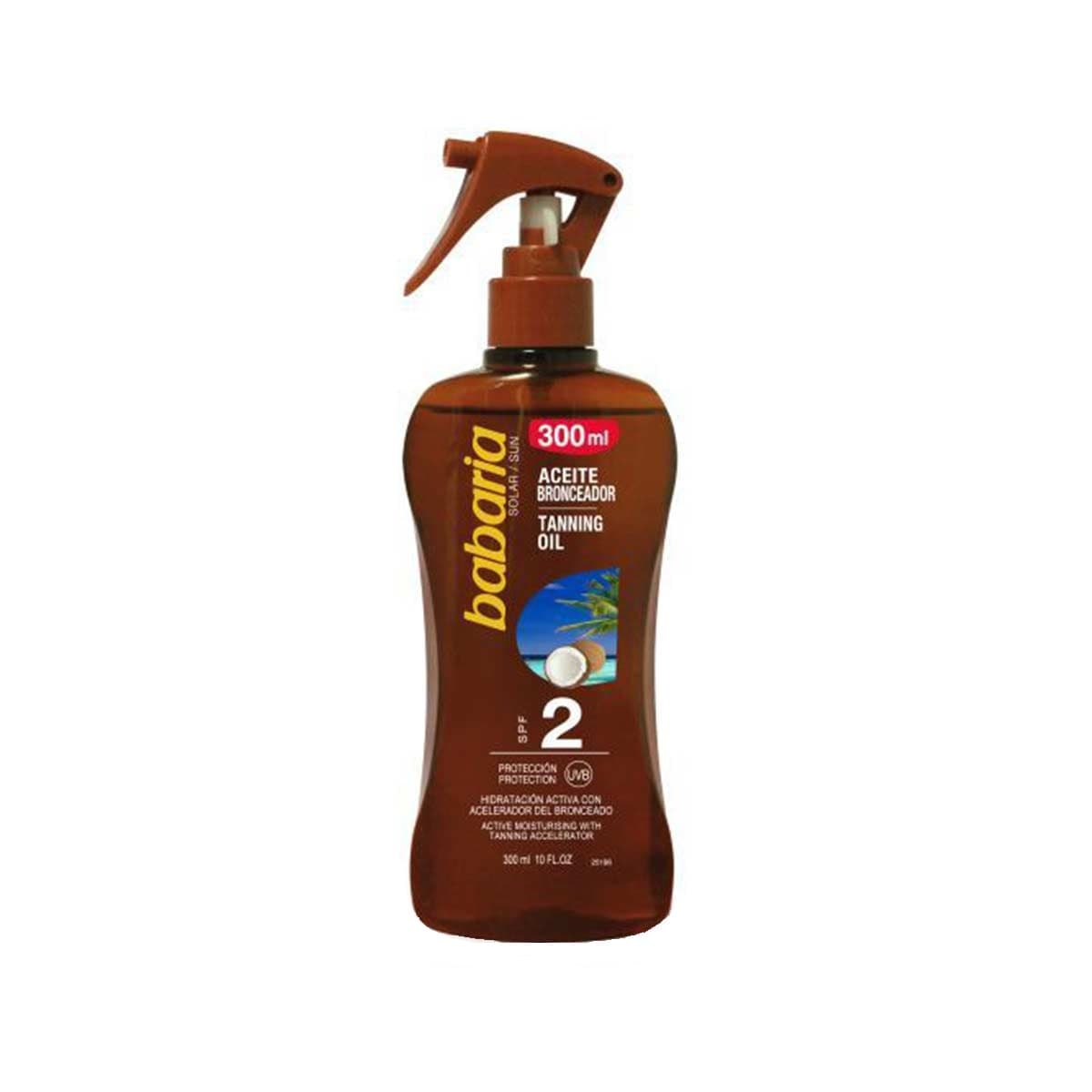 اسپری روغن برنزه کننده SPF2 نارگیل باباریا Babaria