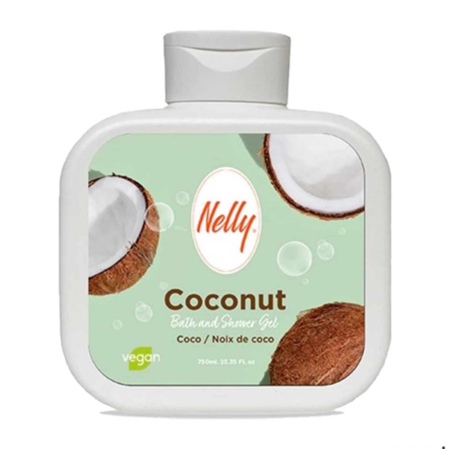 شاور ژل حمام و دوش نلی coconut با رایحه نارگیل NELLY