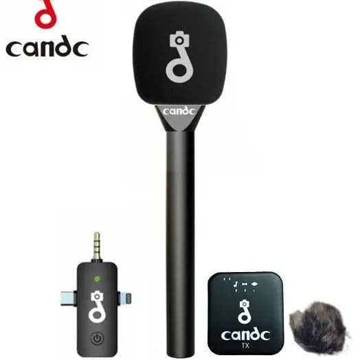 میکروفن وایرلس خبرنگاری C&C دو عددی با پایه دستی