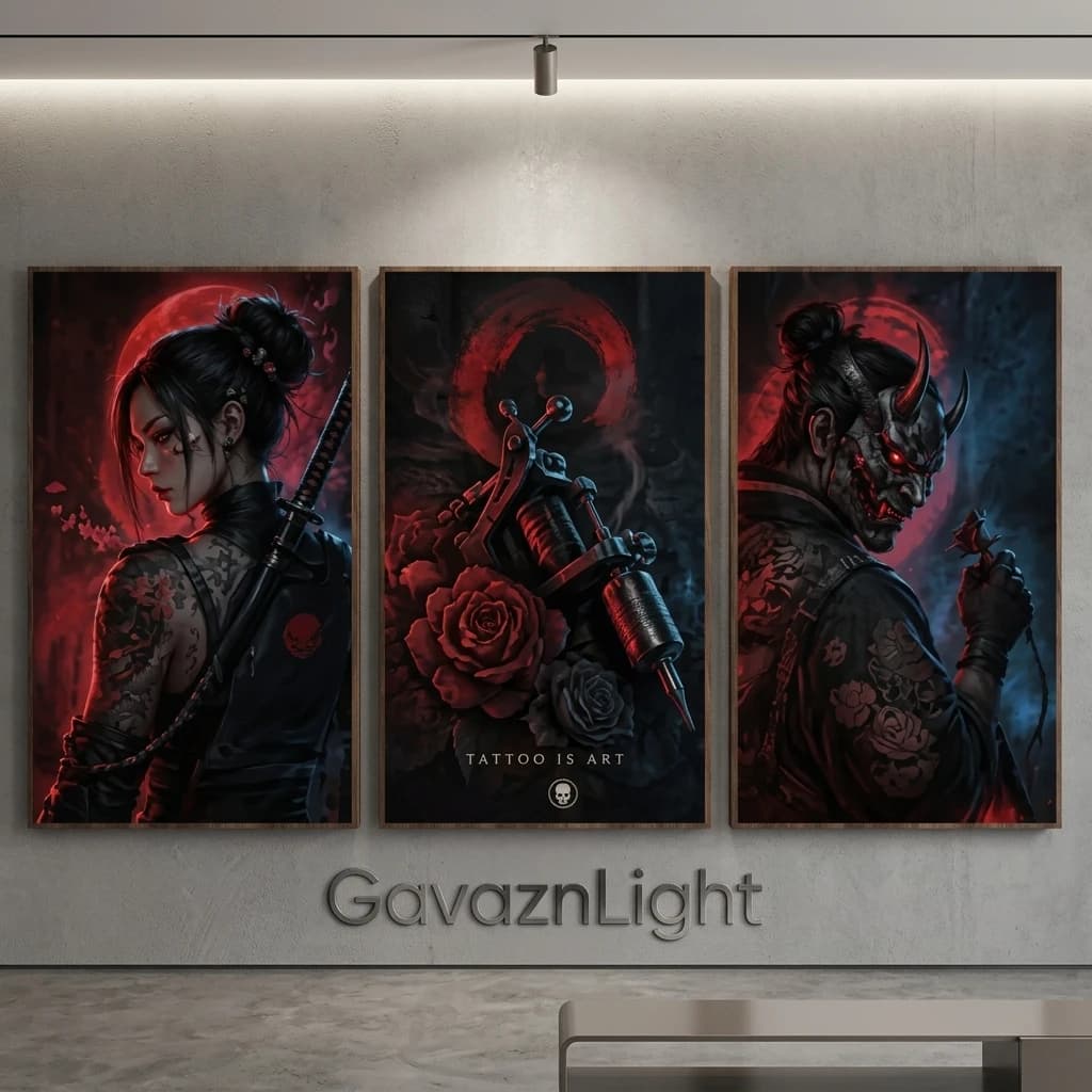 تابلو سه تکه Samurai