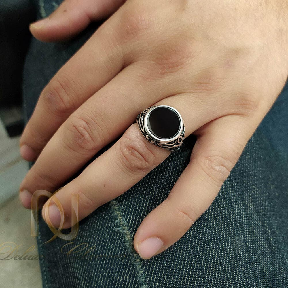 انگشتر مردانه نقره اسپرت تم مشکی rg-n584 — تصویر ۳