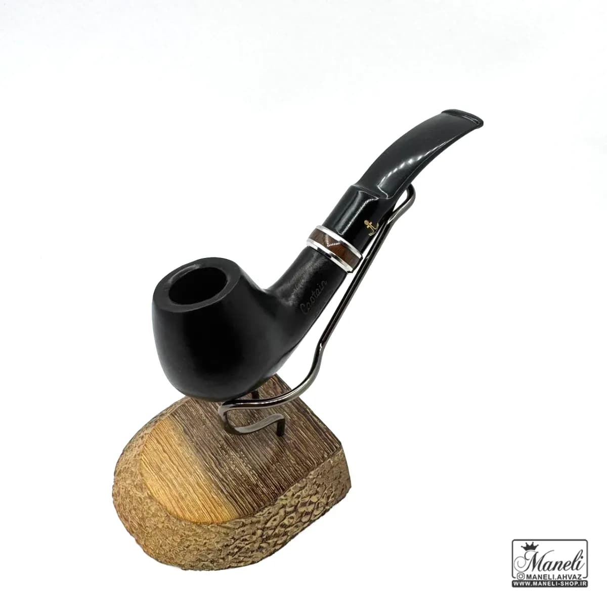 پیپ چوبی مشکی capitan black با حلقه زیبا
