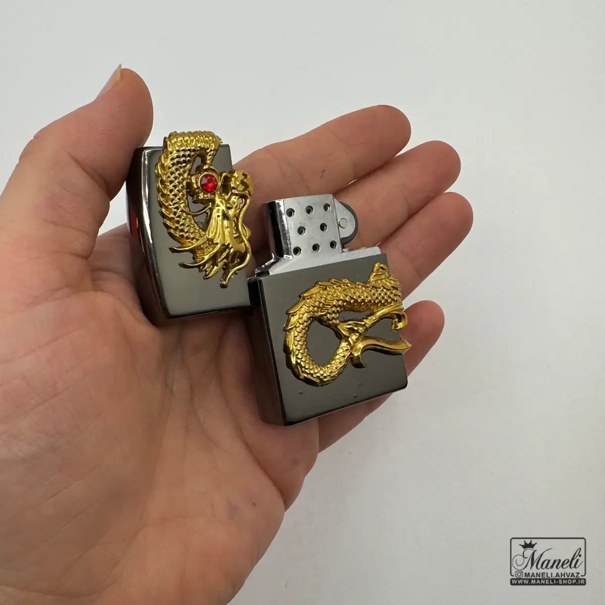 فندک گازی با طرح بال فرشته و اژدها — تصویر ۵