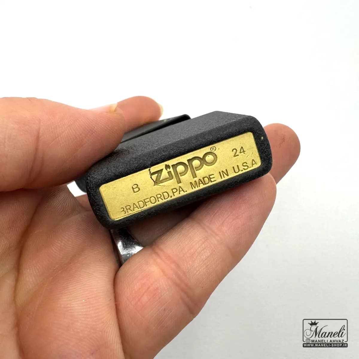 فندک بنزینی مشکی zippo ساده و طرح اژدها — تصویر ۶