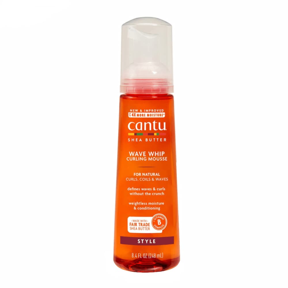 موس مو فر کننده و حالت دهنده کانتو Cantu حاوی شی باتر مدل Wave Whip Curling Mousse with Shea Butter