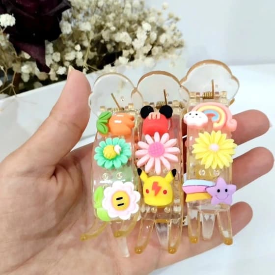 گیره گوجه ای آبشاری فانتزی دخترانه P994 — تصویر ۷