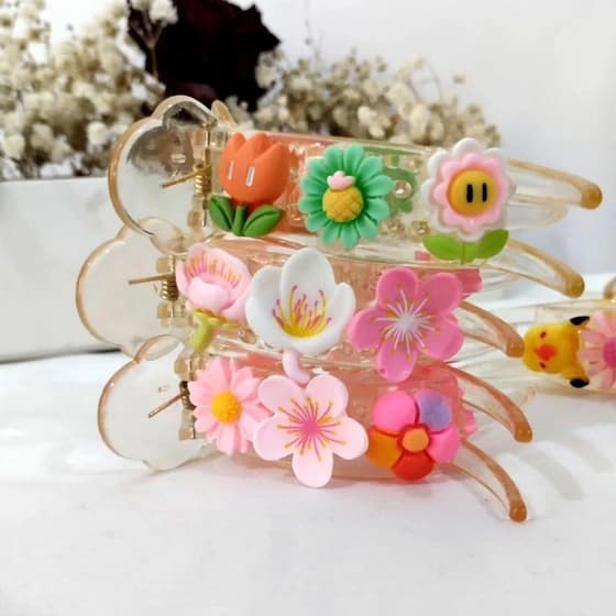 گیره گوجه ای آبشاری فانتزی دخترانه P994 — تصویر ۶