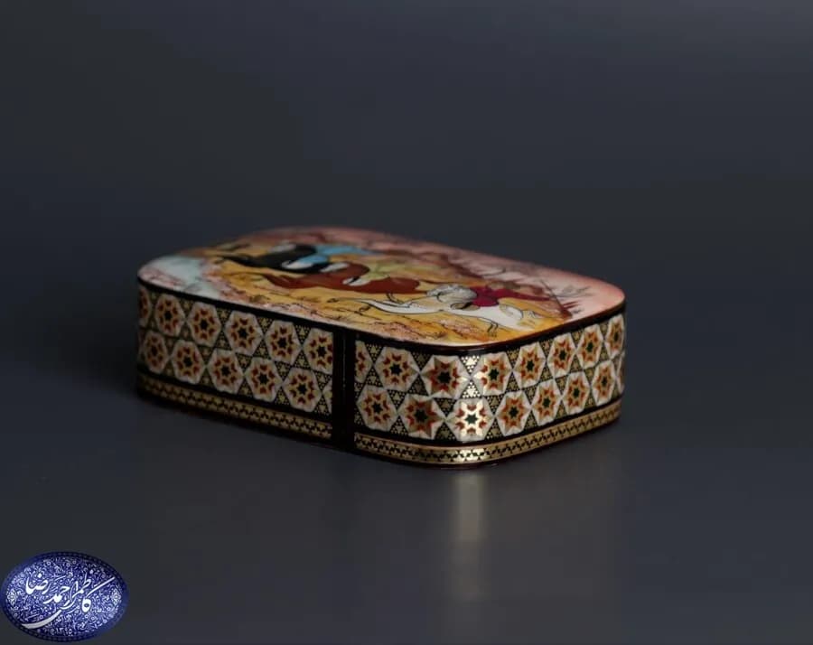 جعبه خاتم کشویی سیمی چوگان (غروب) کاظمی — تصویر ۴