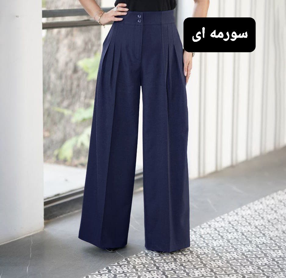 مانتو شلوار بلند زنانه با پارچه بزیاق — تصویر ۷