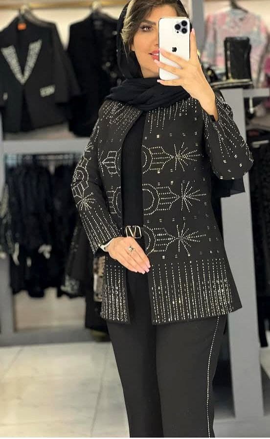 کت و شلوار مجلسی نگینی مزونی مازراتی گرم — تصویر ۴