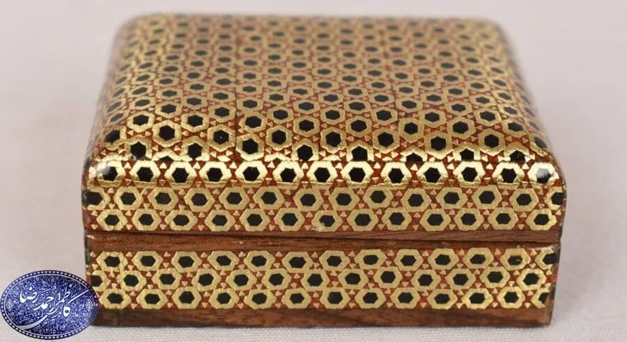 جعبه جاسکه ای خاتم کاری خاتم سیمی 4 گوش — تصویر ۴