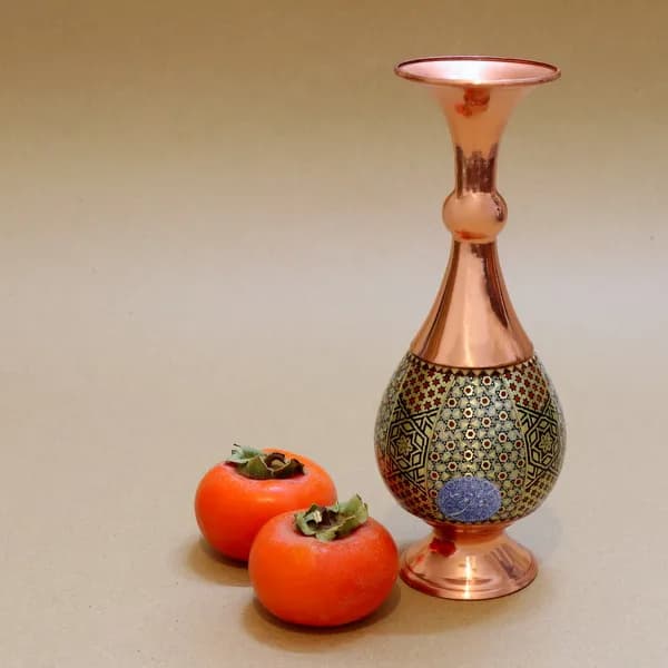 گلدان صراحی مس و خاتم 25 — تصویر ۲