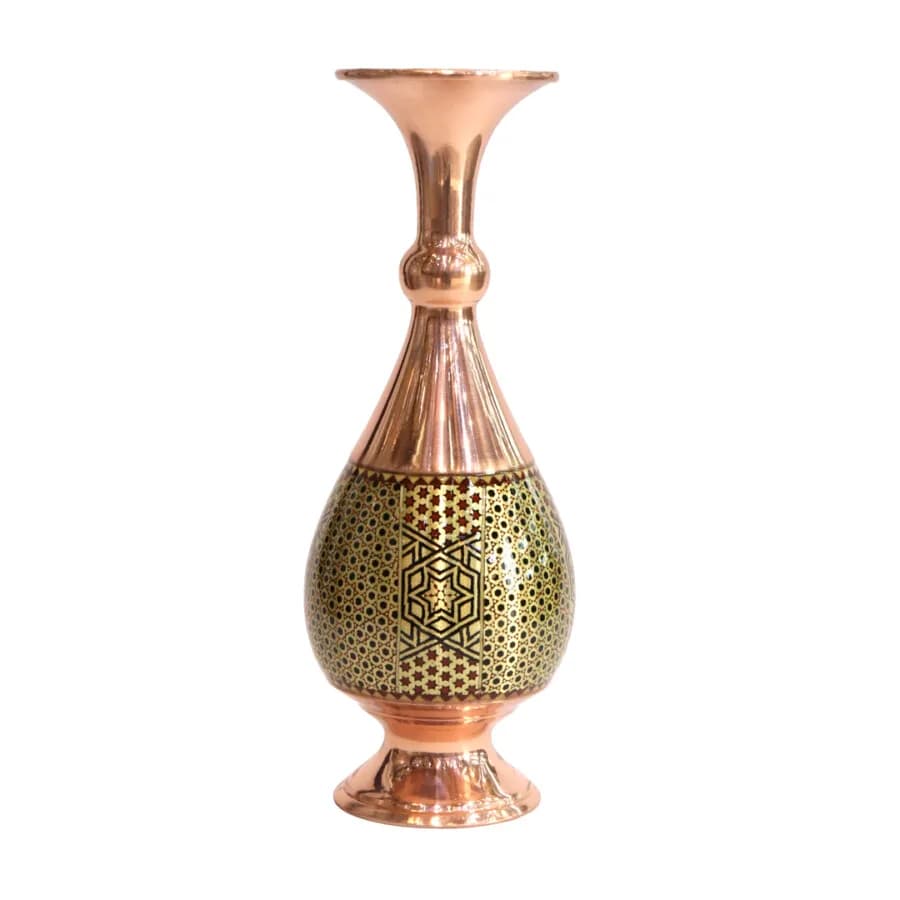 گلدان صراحی مس و خاتم 25 — تصویر ۳