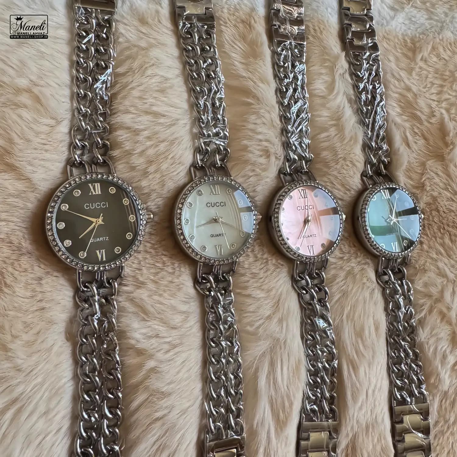 ساعت زنانه نقره ای GUCCI با بند کارتیر