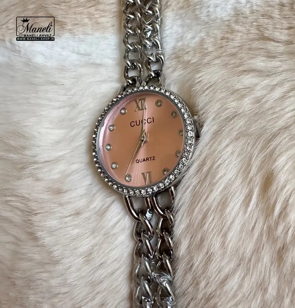 ساعت زنانه نقره ای GUCCI با بند کارتیر — تصویر ۳