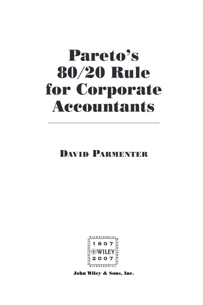 کتاب Pareto’s 80/20 Rule for Corporate Accountants (قانون ۸۰/۲۰ پارتو برای حسابداران شرکتی) نسخه انگلیسی PDF