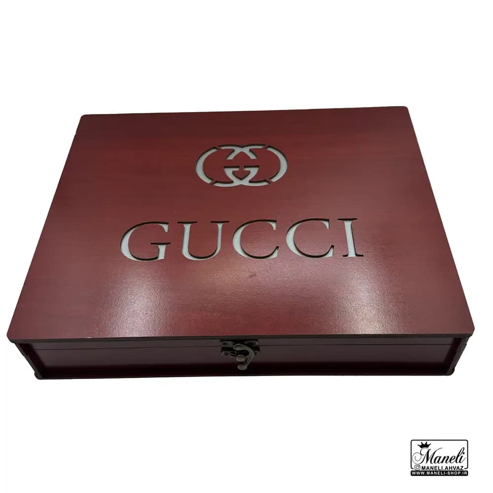 ست کیف و کمربند Gucci عسلی رنگ چهار تیکه — تصویر ۴