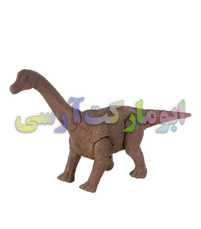 ربات دایناسور گردن دراز حرکتی صدا و چراغ دار کنترلی باتری خور کوچک 26 سانتی — تصویر ۲