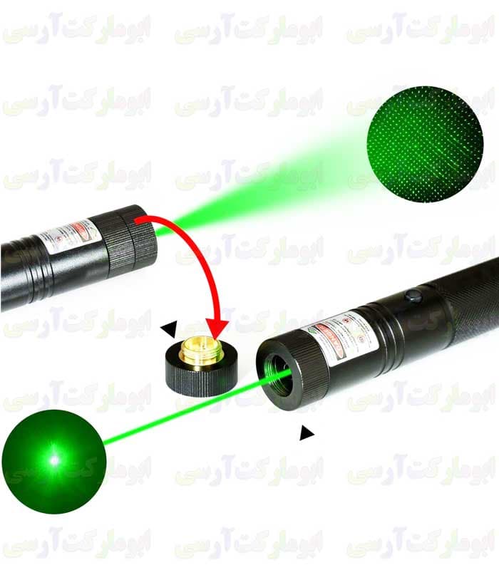 لیزر سبز خطی و رقص نور دار و شخصیت های اونجرز(با برد کیلومتری) شارژی جعبه سفید و مشکی — تصویر ۵