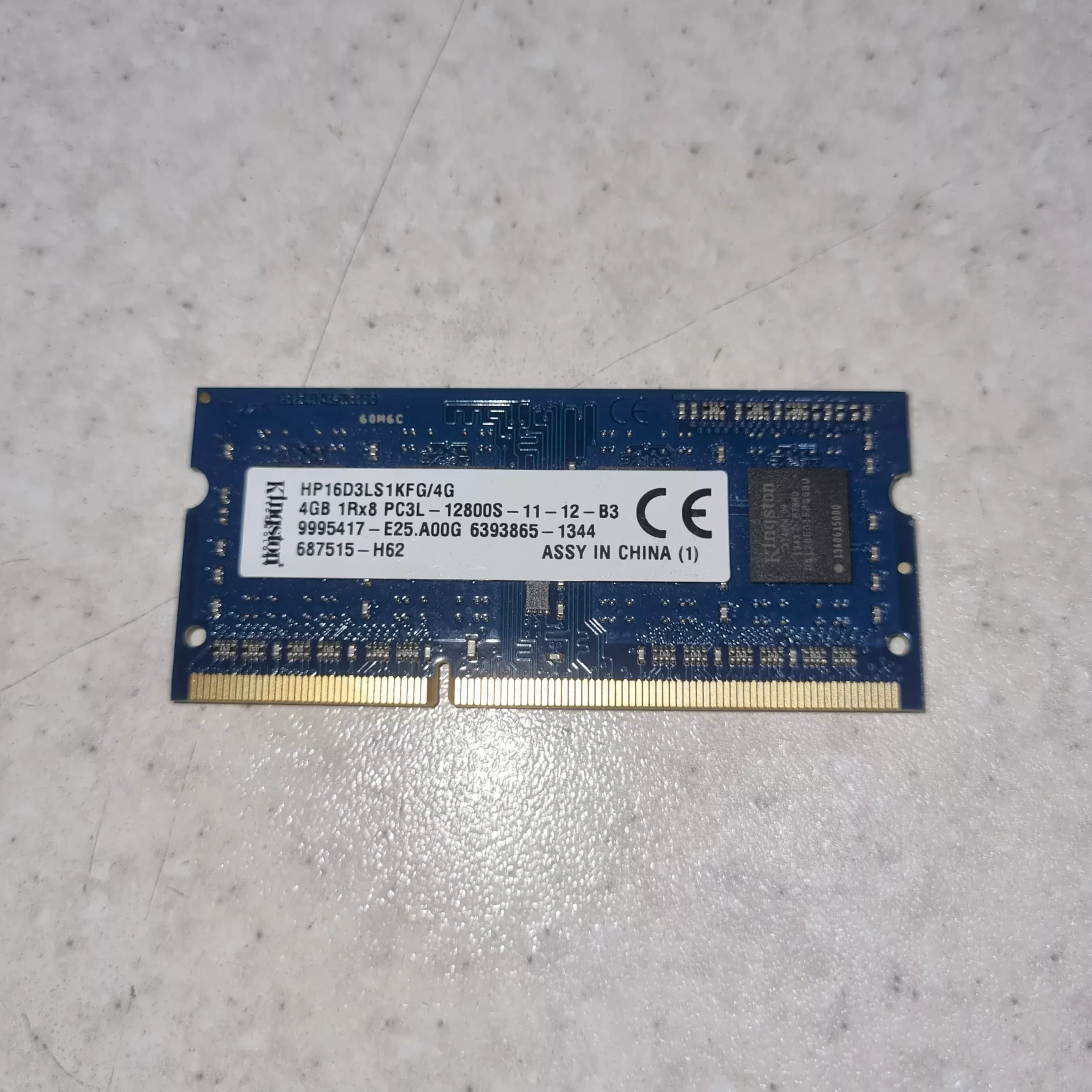 رم استوک لپ تاپی Kingston HP16D3LS1KFG/4G 4GB DDR3L با فرکانس 1600MHz تایمینگ CL11
