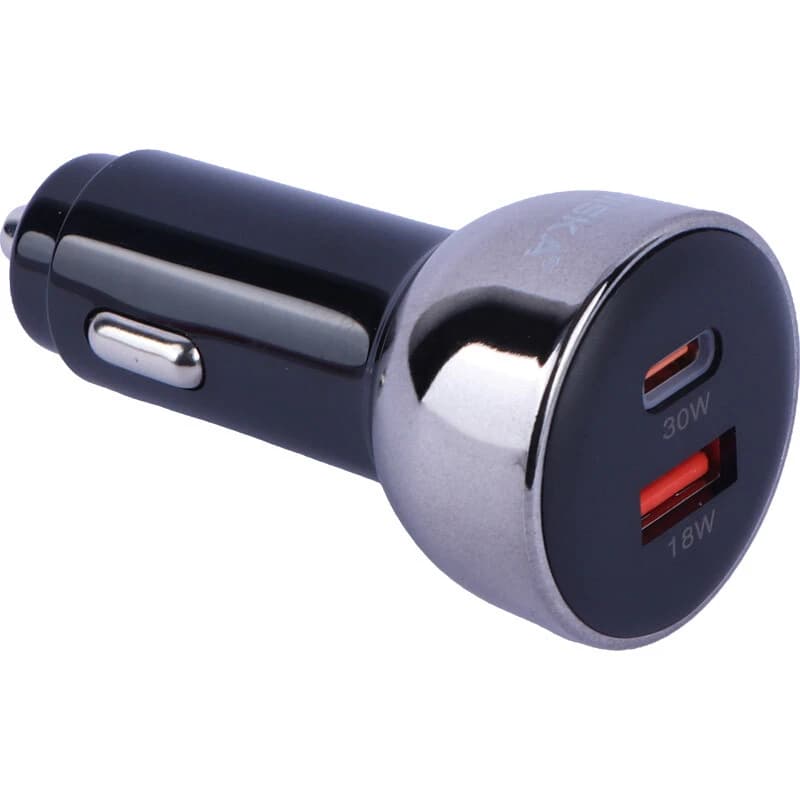 شارژر فندکی 30 وات هیسکا HCC-307 + کابل تایپ سی — تصویر ۲