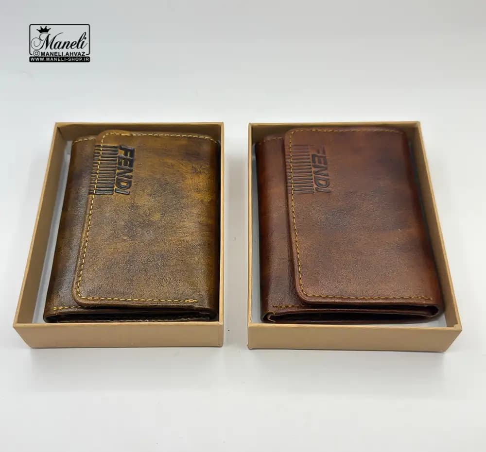 کیف پول دلاری ساده قهوه ای FENDI
