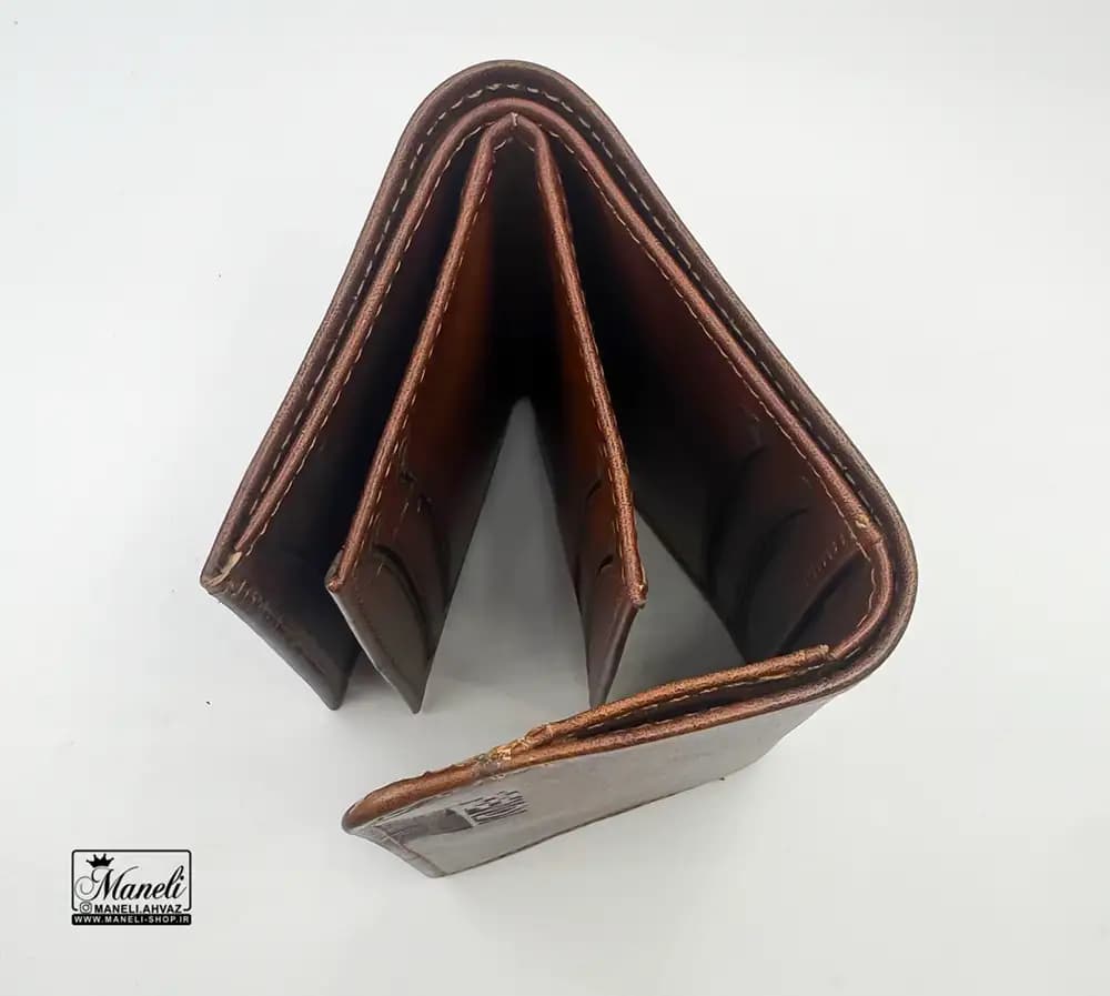 کیف پول دلاری ساده قهوه ای FENDI — تصویر ۶