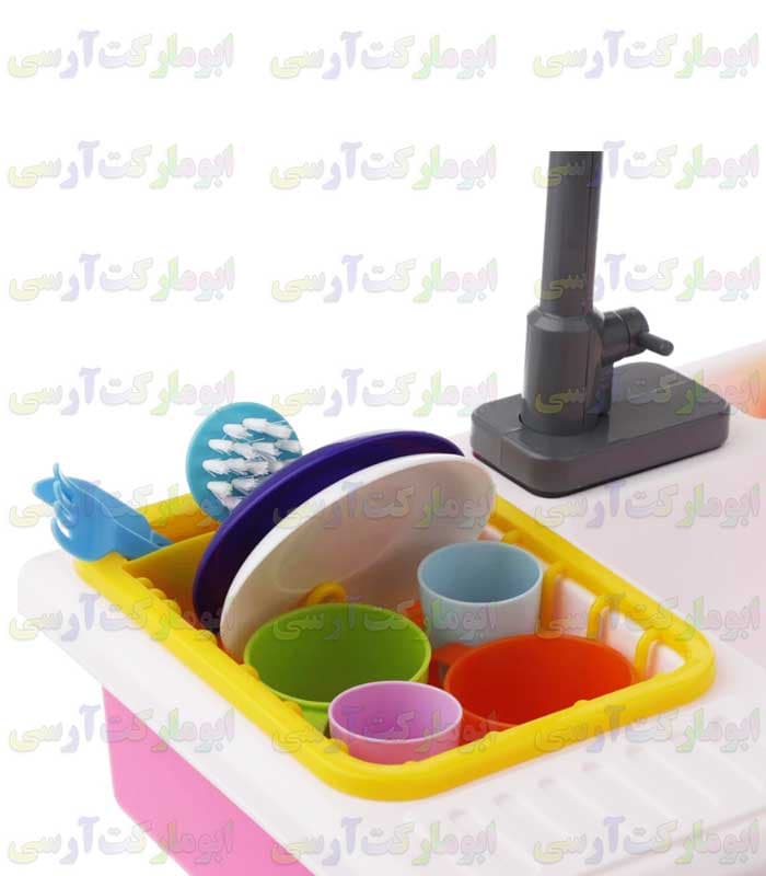 اسباب بازی سینک ظرفشویی پمپاژ آب دار فقط باتری خور سایز بزرگ ایرانی — تصویر ۸