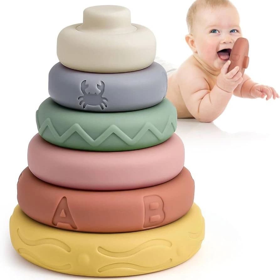 برج هوش سیلیکونی ۶ طبقه کودک Stacked Circle