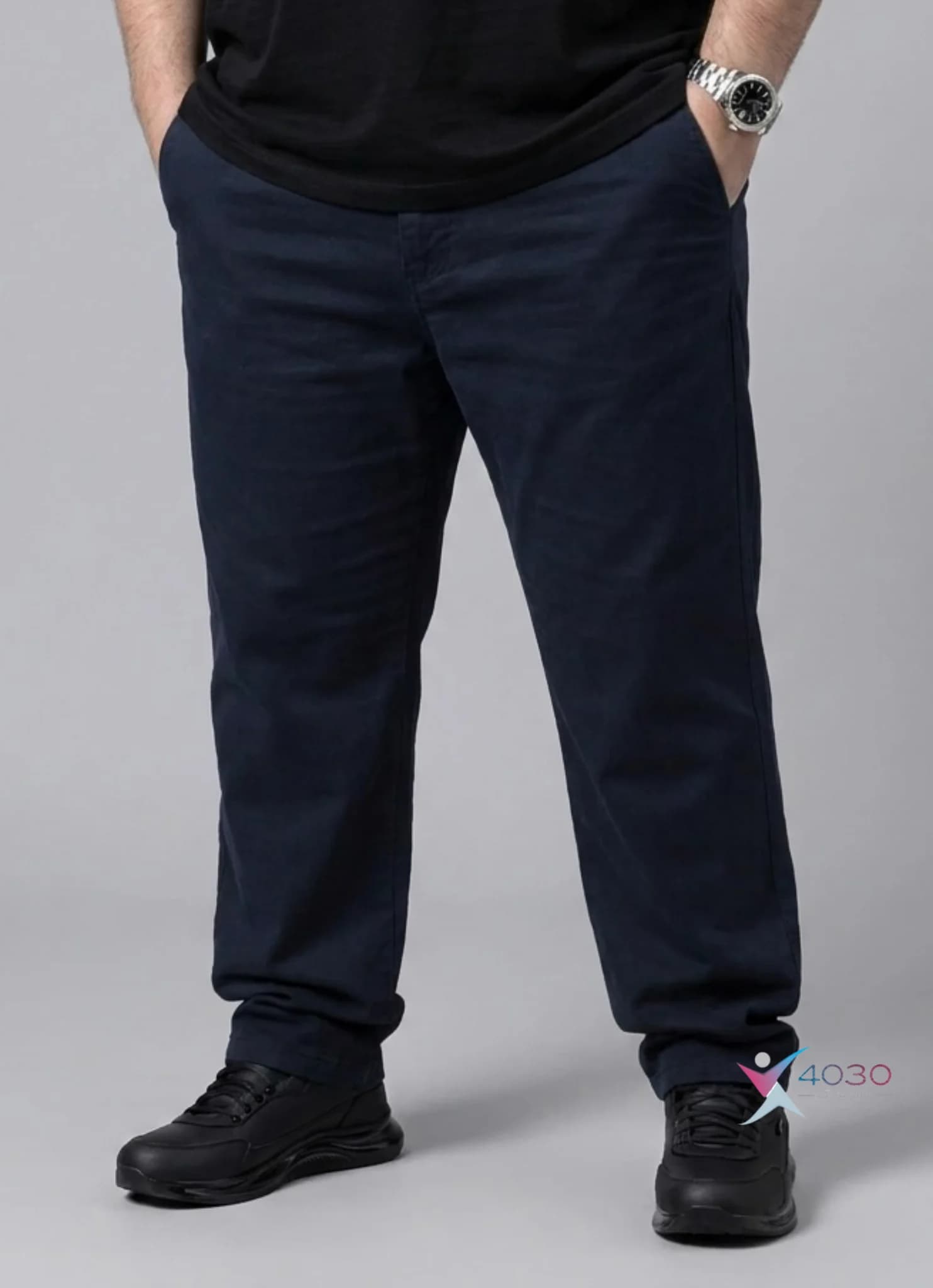 شلوار کتان Basic denim سایز بزرگ مردانه ( 4524 ) — تصویر ۲