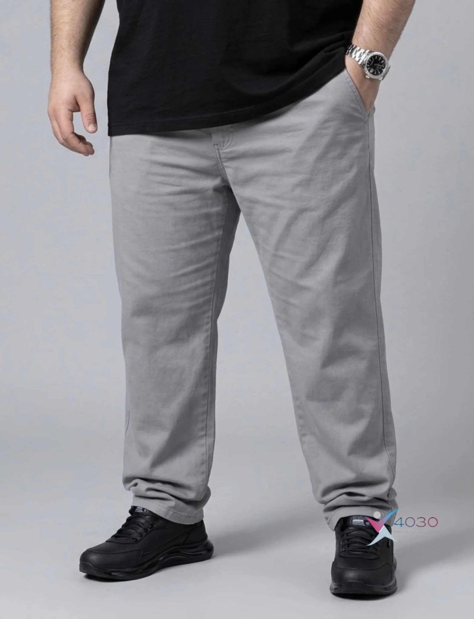 شلوار کتان Basic denim سایز بزرگ مردانه ( 4524 ) — تصویر ۳