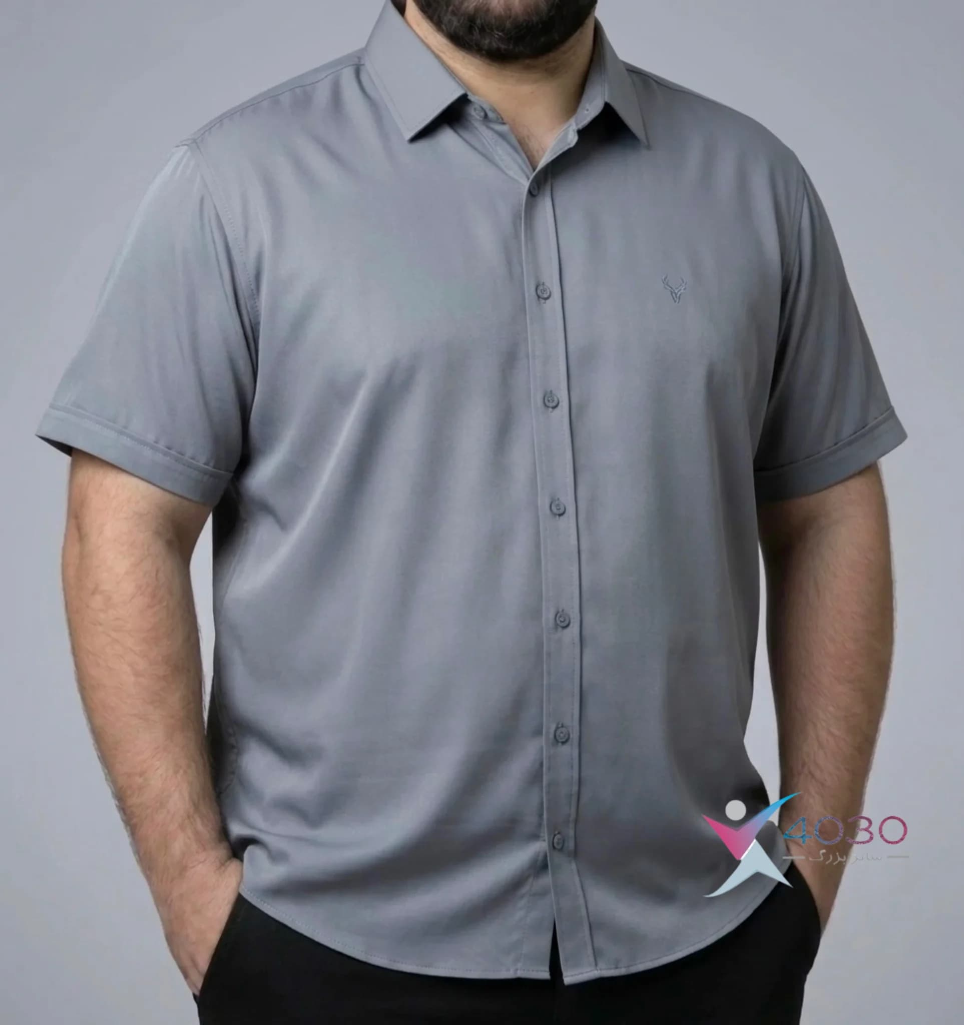 پیراهن آستین کوتاه BASIC سایز بزرگ مردانه ( 2779 ) — تصویر ۷