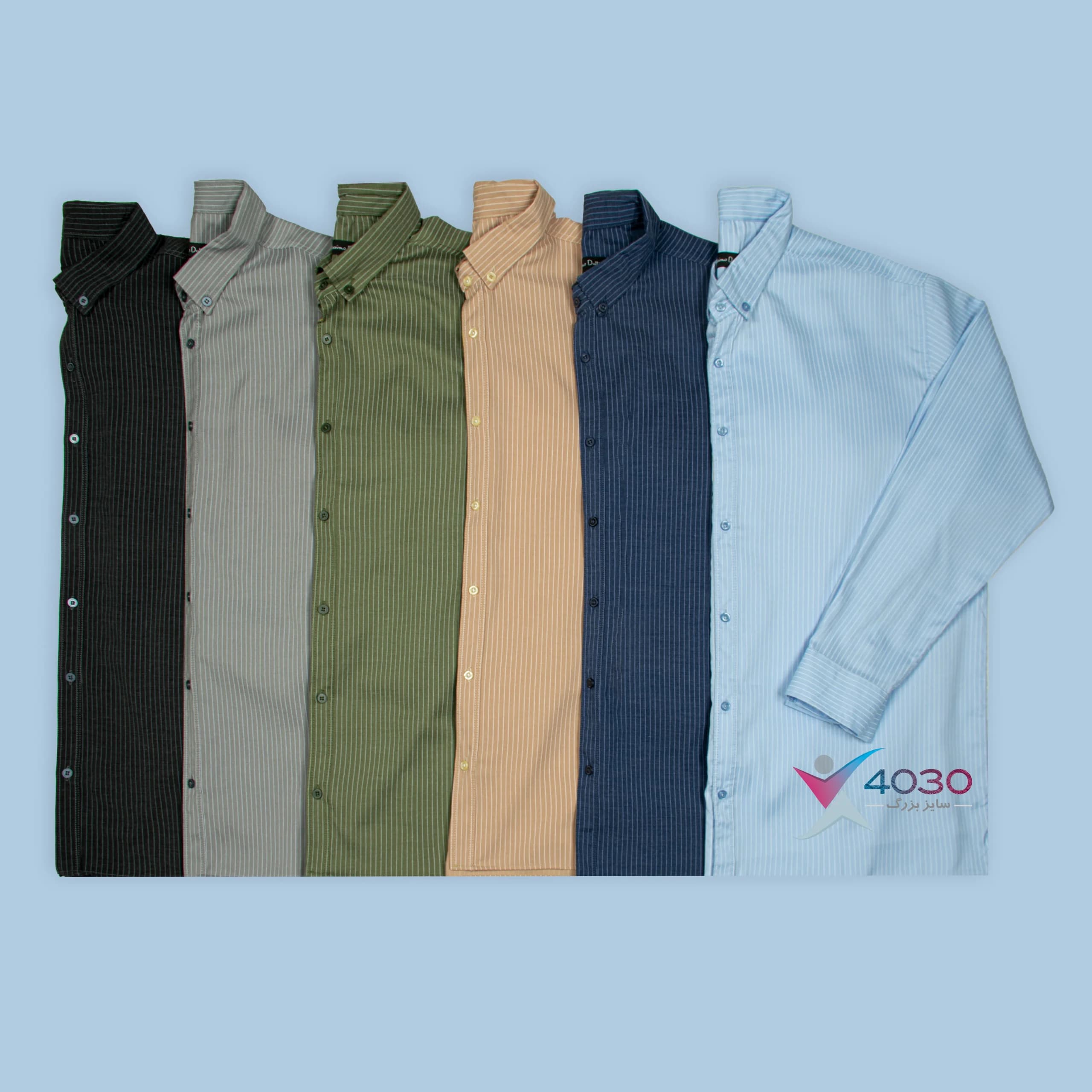 پیراهن Pinstripes سایز بزرگ مردانه ( 2788 )