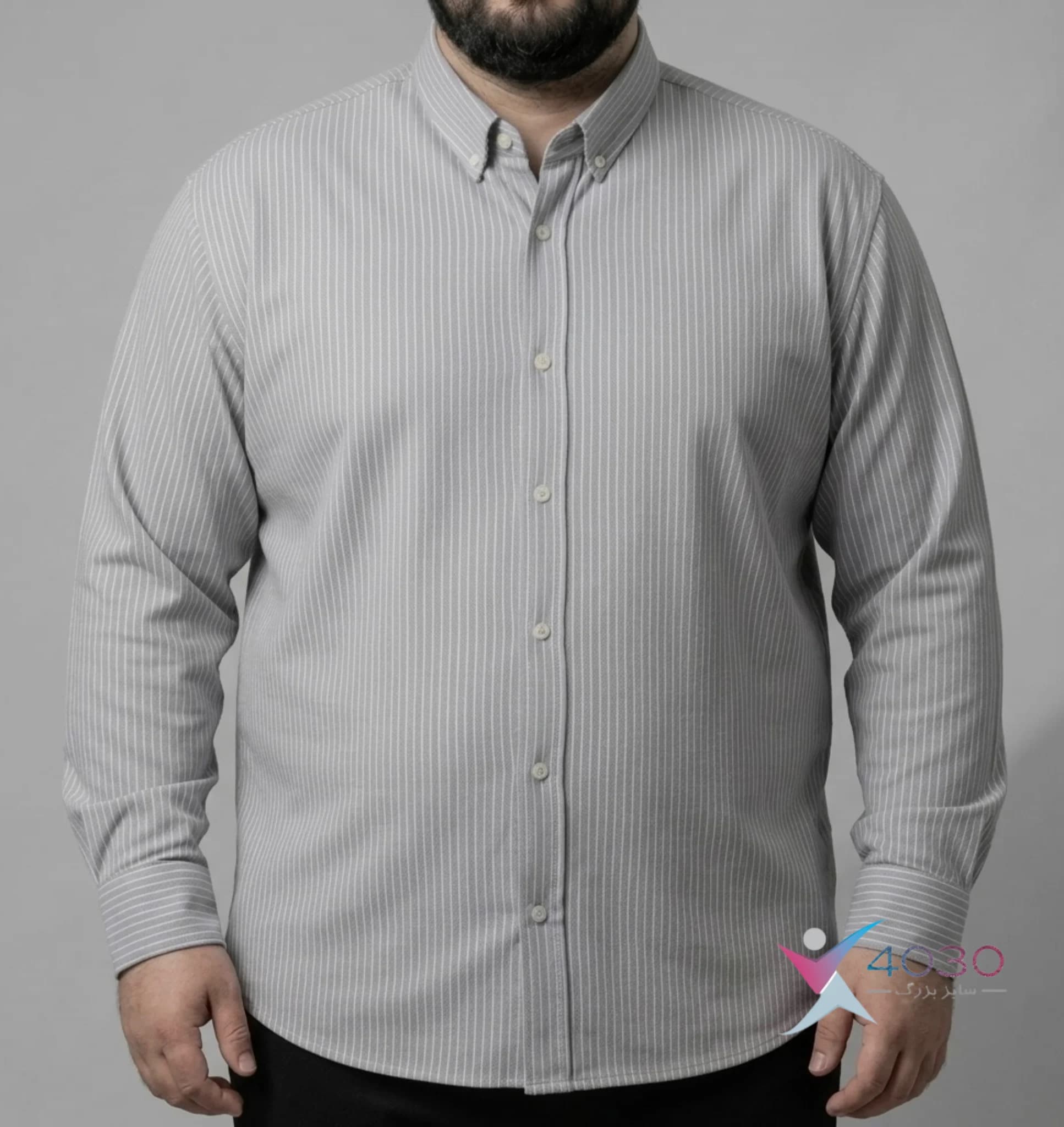 پیراهن Pinstripes سایز بزرگ مردانه ( 2788 ) — تصویر ۵