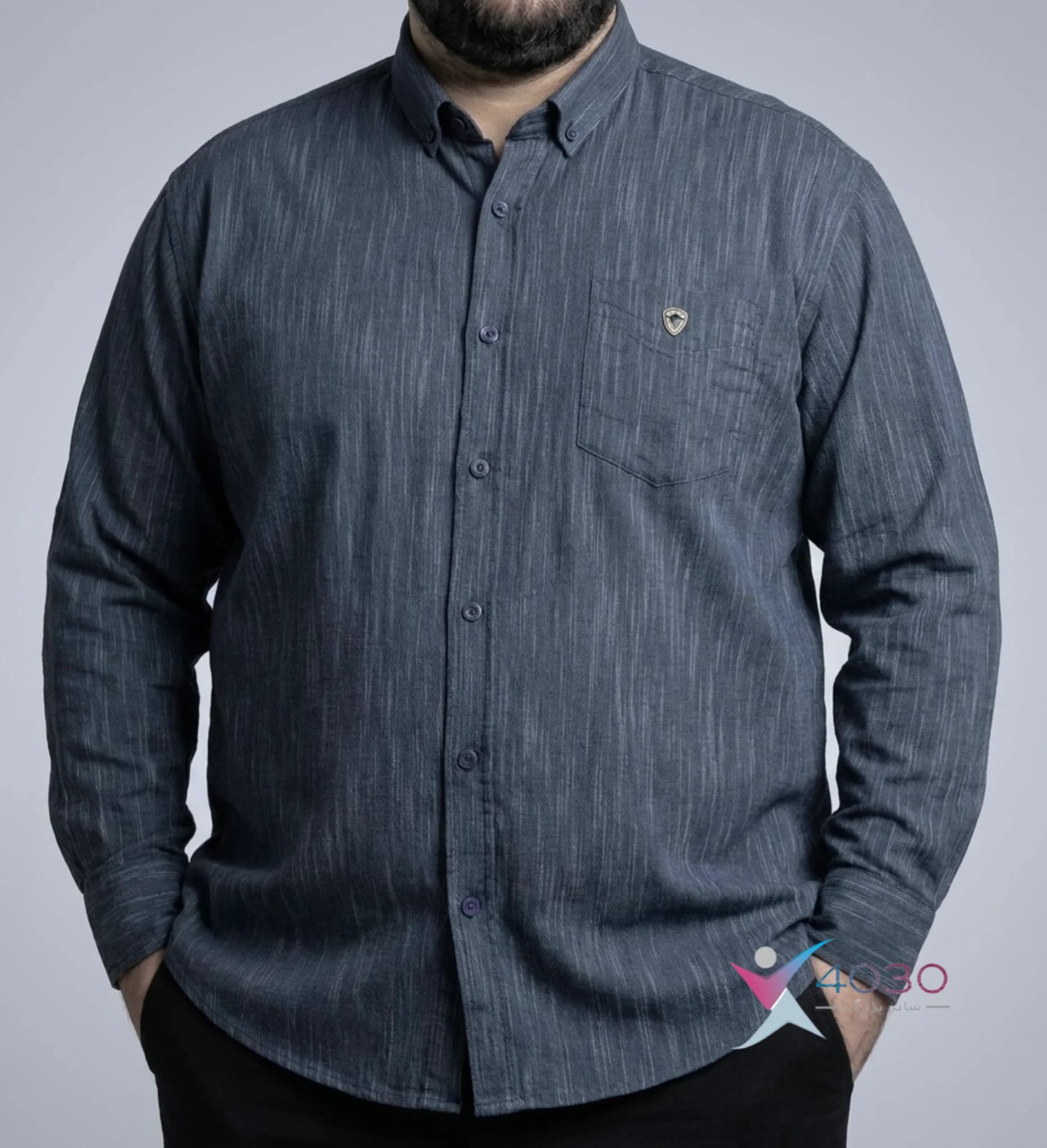 پیراهن DENIM سایز بزرگ مردانه ( 2755 ) — تصویر ۵