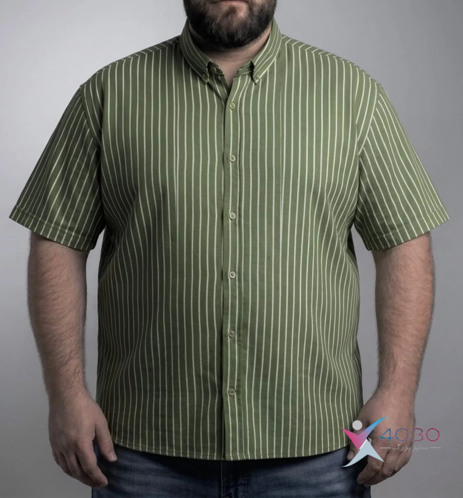 پیراهن آستین کوتاه PINSTRIPES سایز بزرگ مردانه ( 2789 ) — تصویر ۲